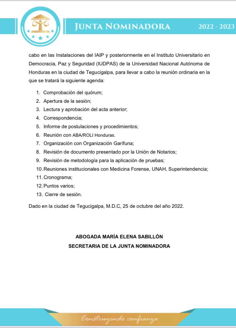 Sesión #6 convocatoria 